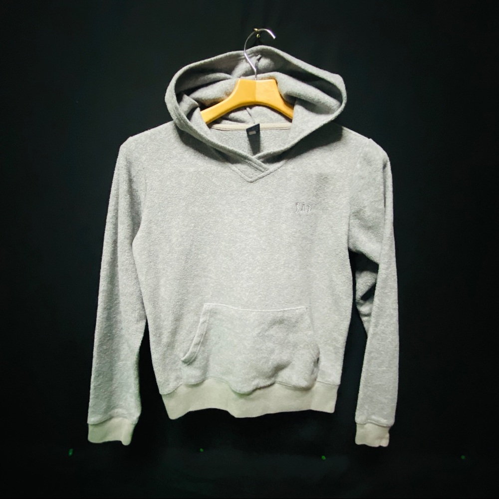 GAP Gray Fleece Hooded Sweatshirt